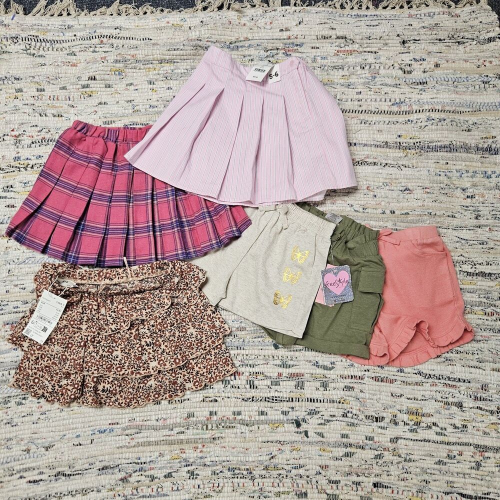5x Girls Size 5-6 Bottoms Cotton On Girls Bianca Skirt Fairy Pink Vanilla Stripe